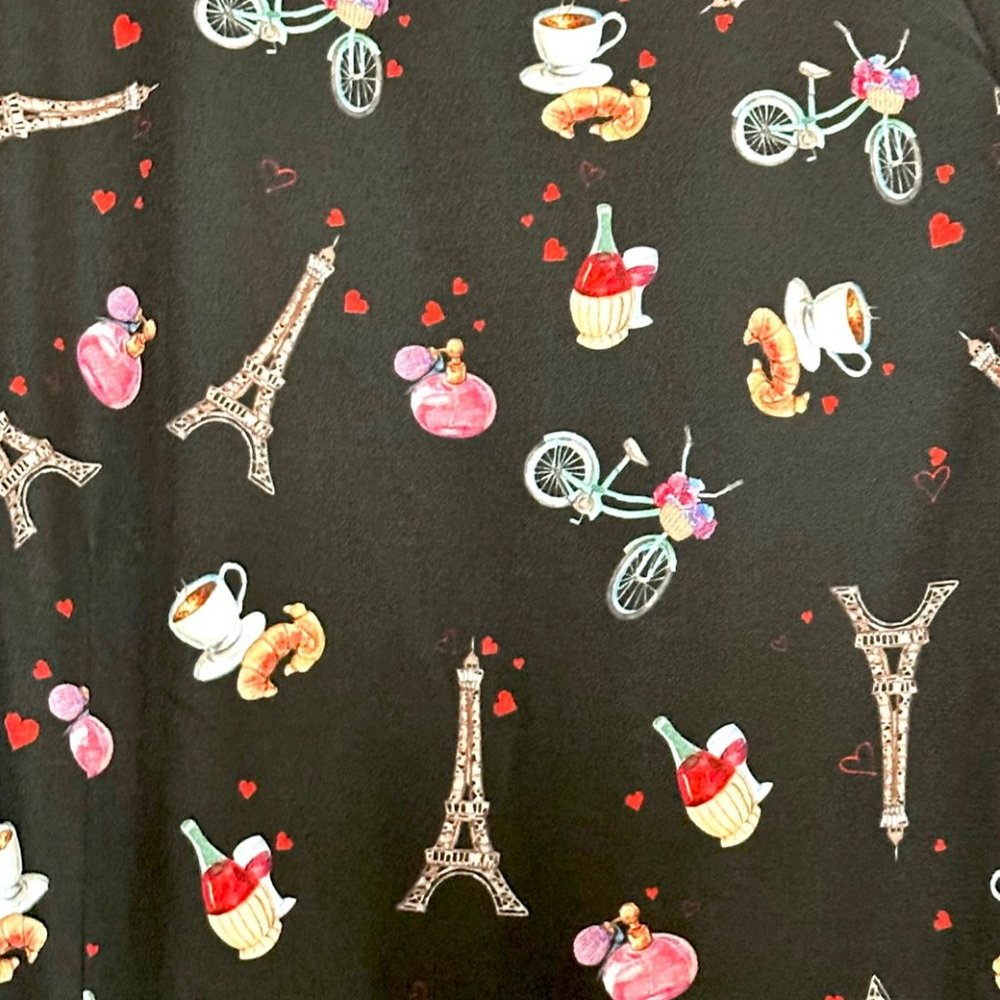Ooh La La très adorable Paris print Dress ~ pockets ~ retro vintage - Picture 9 of 9